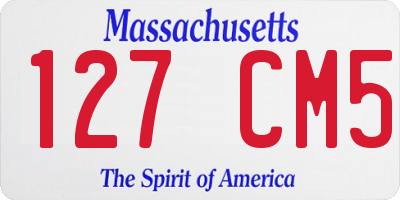 MA license plate 127CM5