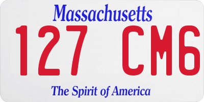 MA license plate 127CM6