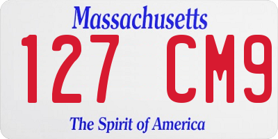 MA license plate 127CM9