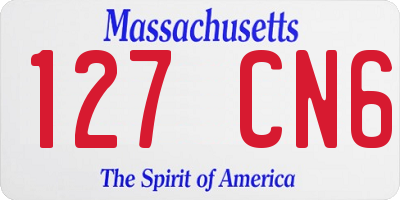 MA license plate 127CN6