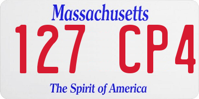 MA license plate 127CP4