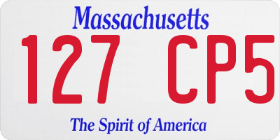 MA license plate 127CP5