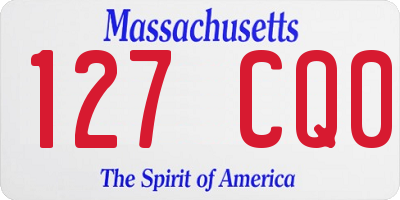 MA license plate 127CQ0