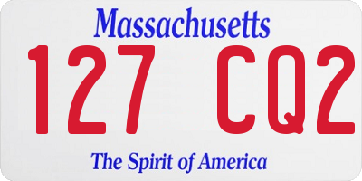 MA license plate 127CQ2