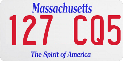 MA license plate 127CQ5