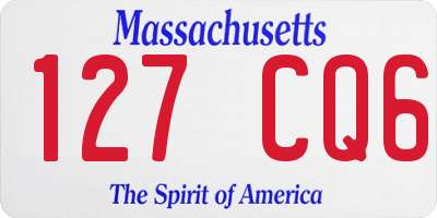 MA license plate 127CQ6