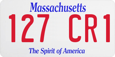 MA license plate 127CR1