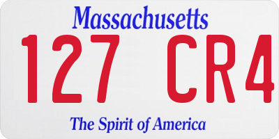 MA license plate 127CR4