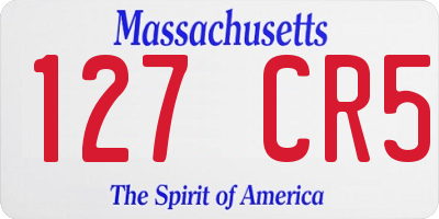 MA license plate 127CR5