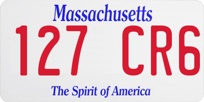 MA license plate 127CR6