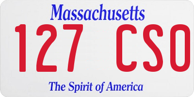 MA license plate 127CS0