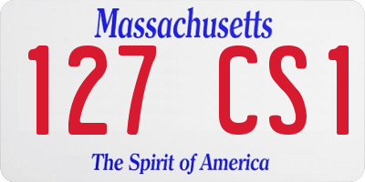 MA license plate 127CS1
