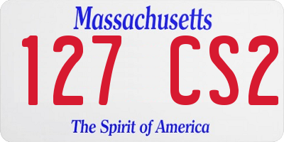 MA license plate 127CS2