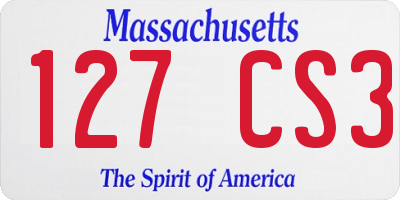 MA license plate 127CS3