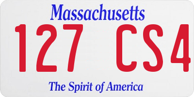 MA license plate 127CS4
