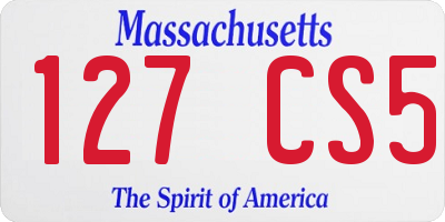 MA license plate 127CS5
