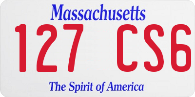MA license plate 127CS6