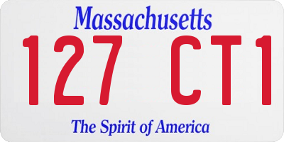MA license plate 127CT1