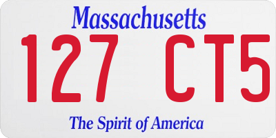 MA license plate 127CT5