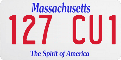 MA license plate 127CU1