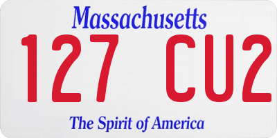 MA license plate 127CU2