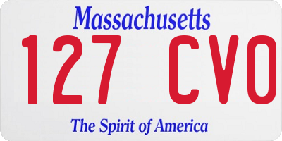 MA license plate 127CV0