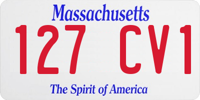 MA license plate 127CV1