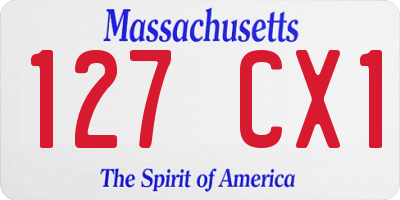 MA license plate 127CX1