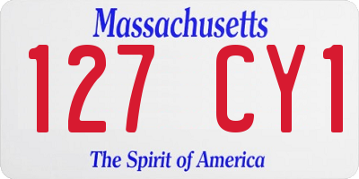 MA license plate 127CY1