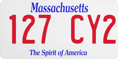 MA license plate 127CY2