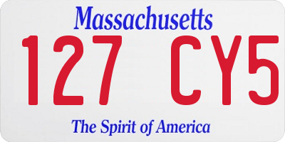 MA license plate 127CY5