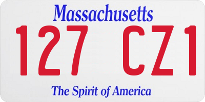 MA license plate 127CZ1
