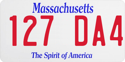 MA license plate 127DA4