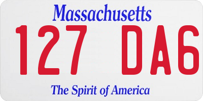 MA license plate 127DA6