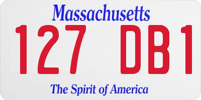 MA license plate 127DB1
