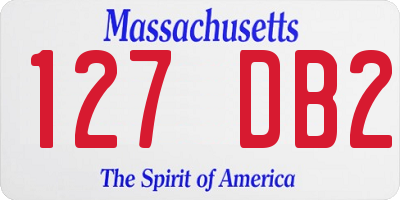 MA license plate 127DB2