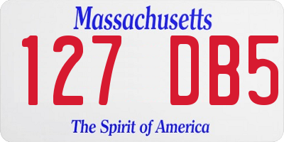 MA license plate 127DB5