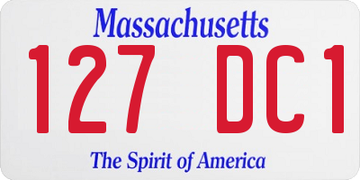 MA license plate 127DC1