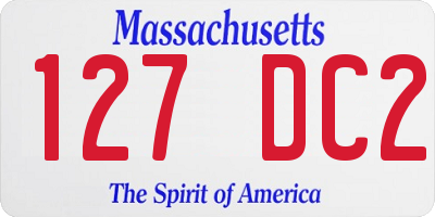 MA license plate 127DC2