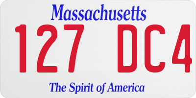 MA license plate 127DC4