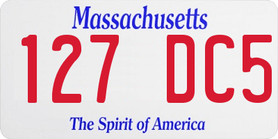 MA license plate 127DC5