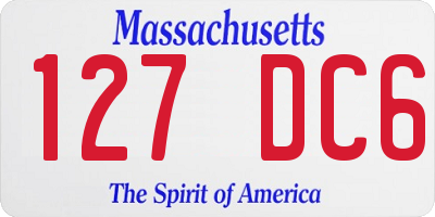 MA license plate 127DC6