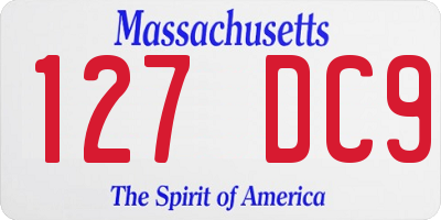 MA license plate 127DC9
