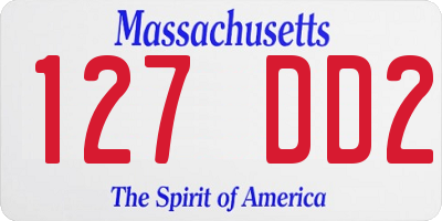 MA license plate 127DD2