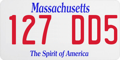 MA license plate 127DD5