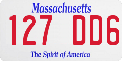 MA license plate 127DD6