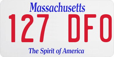 MA license plate 127DF0