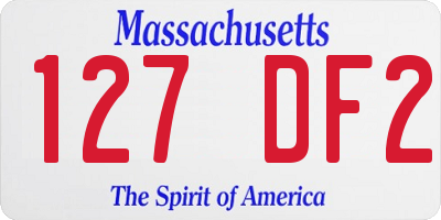 MA license plate 127DF2