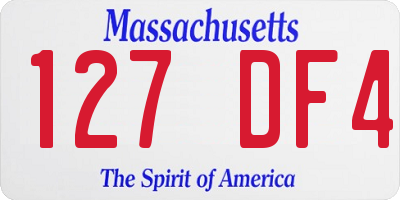 MA license plate 127DF4