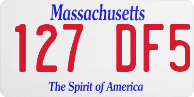 MA license plate 127DF5